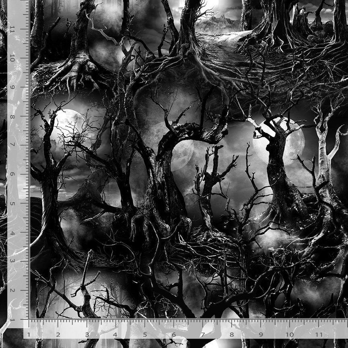 Wicked Creeped Dead Trees Spooky Timeless Treasures Cotton Fabric TT-WICKED-CD2763-SPOOKY 1/2
