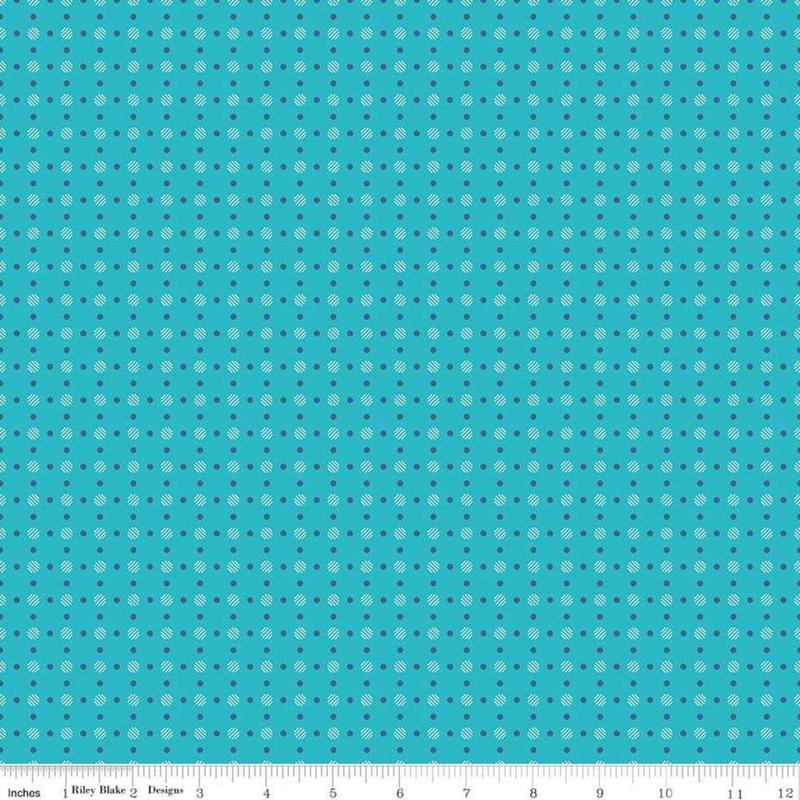 Bee Basics Polka Dot Turquoise Lori Holt Riley Blake Designs Cotton Fabric RB-C6405-TURQUOISE 1