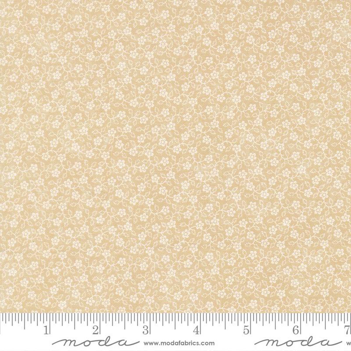 Bluebirds Nest Flowering Vine Small Floral Tan Tonal Kansas Troubles Quilters Moda Cotton Fabric MD-9806-11 1