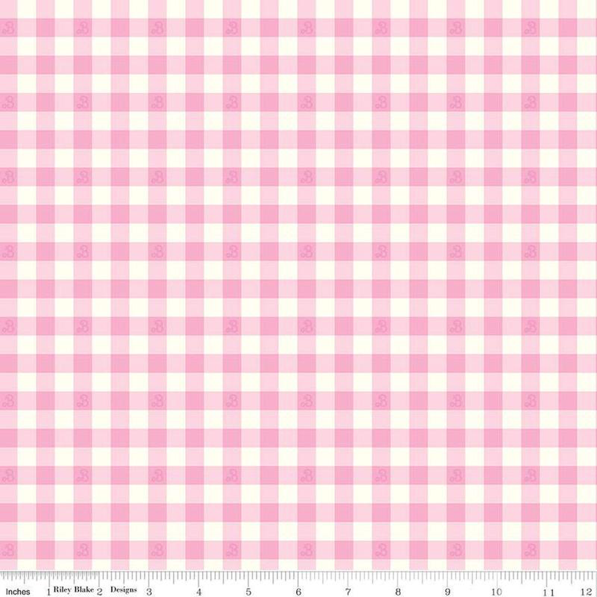 Barbie World Mattel Barbie Gingham Pink Riley Blake Cotton Fabric