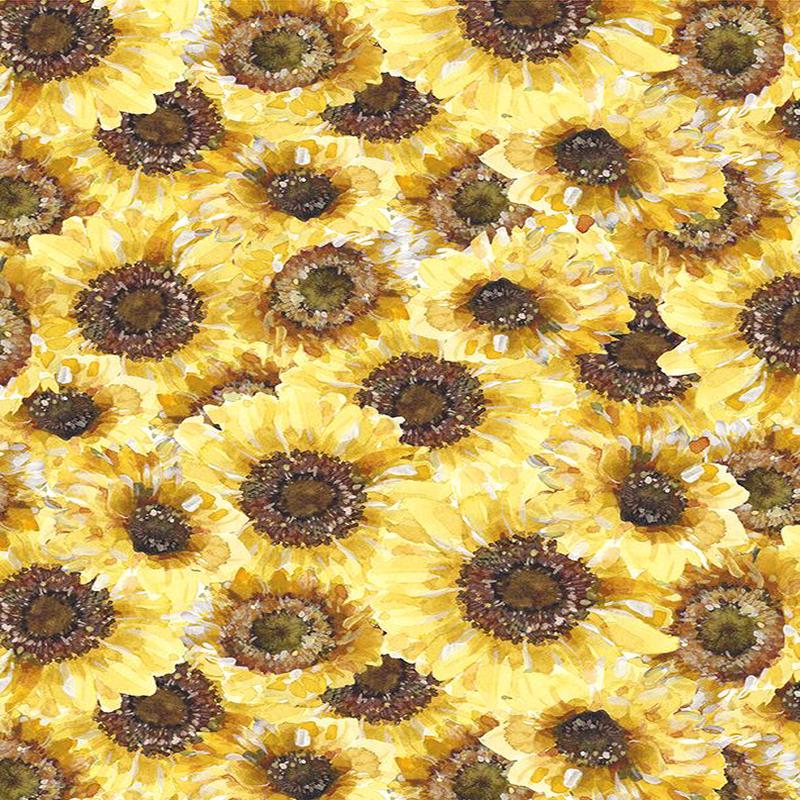 Sunflower Sweet Packed Sunflowers Multi Lisa Audit Wilmington Prints Cotton Fabric 1