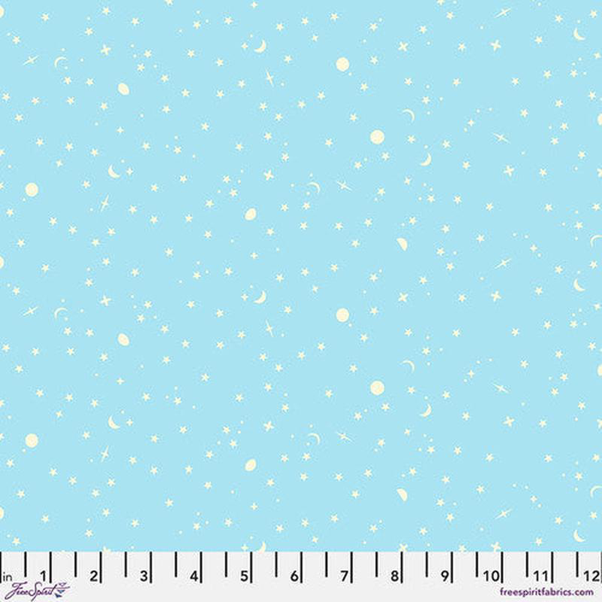 True Colors Space Sprinkles Waterfall Sky Blue Tula Pink Free Spirit Cotton Fabric FS-PWTP254WATERFALL