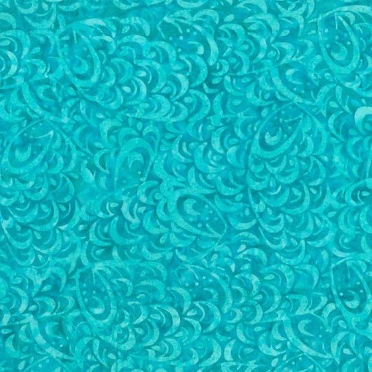 Tealing Good Batiks Stacked Feathers Pale Blue Wilmington Prints Cotton Fabric WP-22272-404 1/2