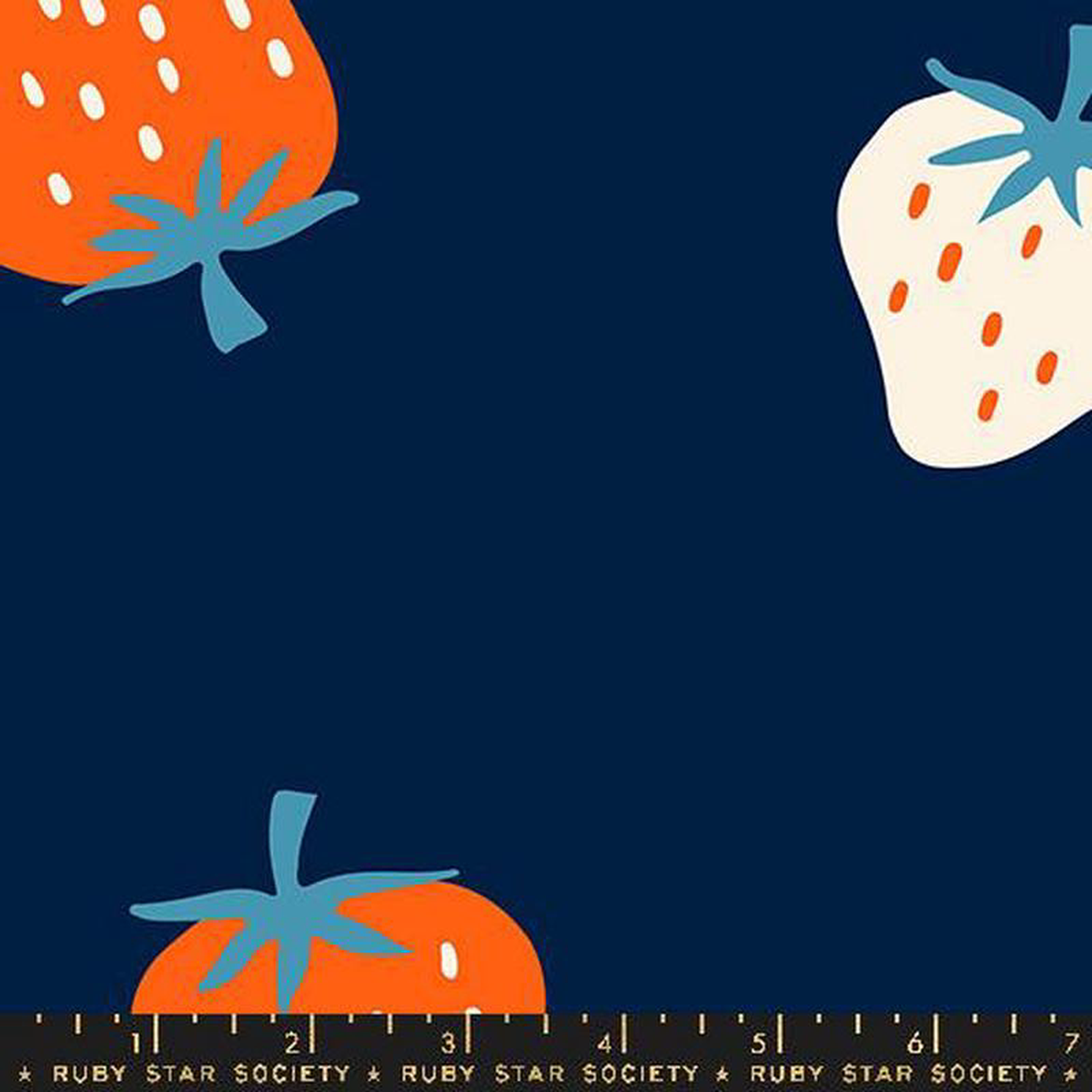 Strawberry 1088243 Wide back Navy Dark Blue Kimberly Kight Ruby Star Society Moda Cotton Fabric MD-RS3089-13