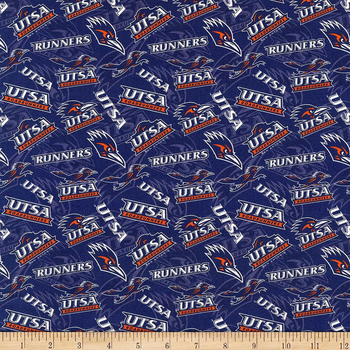 Texas San Antonio Roadrunners NCAA College Tone on Tone Sykel Cotton Fabric USTA-1178