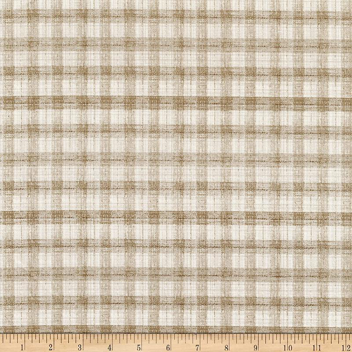 Blessings of Home Monotone Checks Tan Cream Henry Glass Cotton Fabric