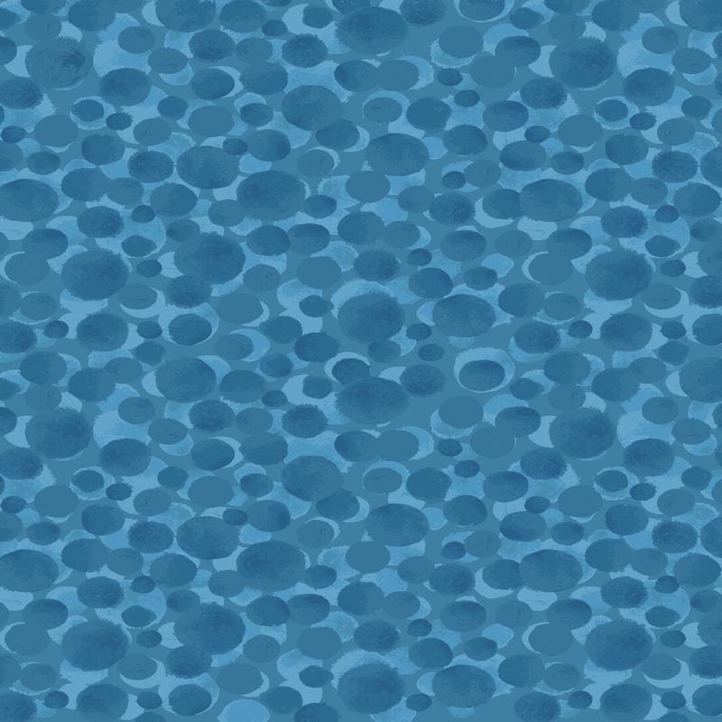 Bumbleberries Blender Cornish Blue Lewis & Irene Cotton Fabric LI-BB016