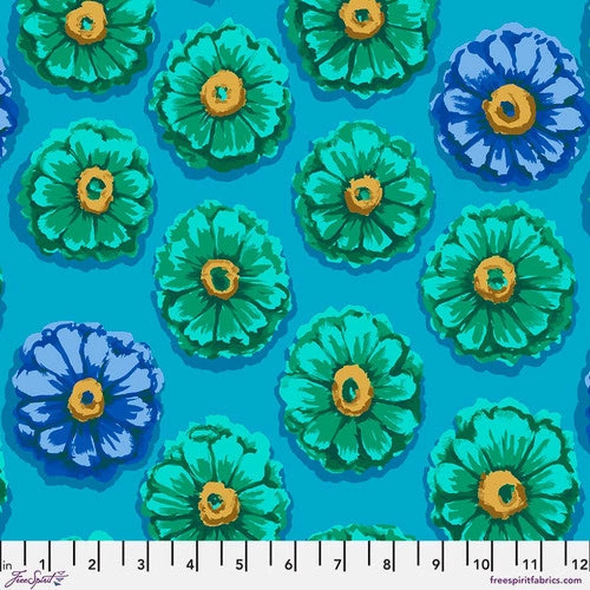 Zinnia Blue Kaffe 85 & Fabulous Kaffe Fassett Collective Free Spirit Cotton Fabric