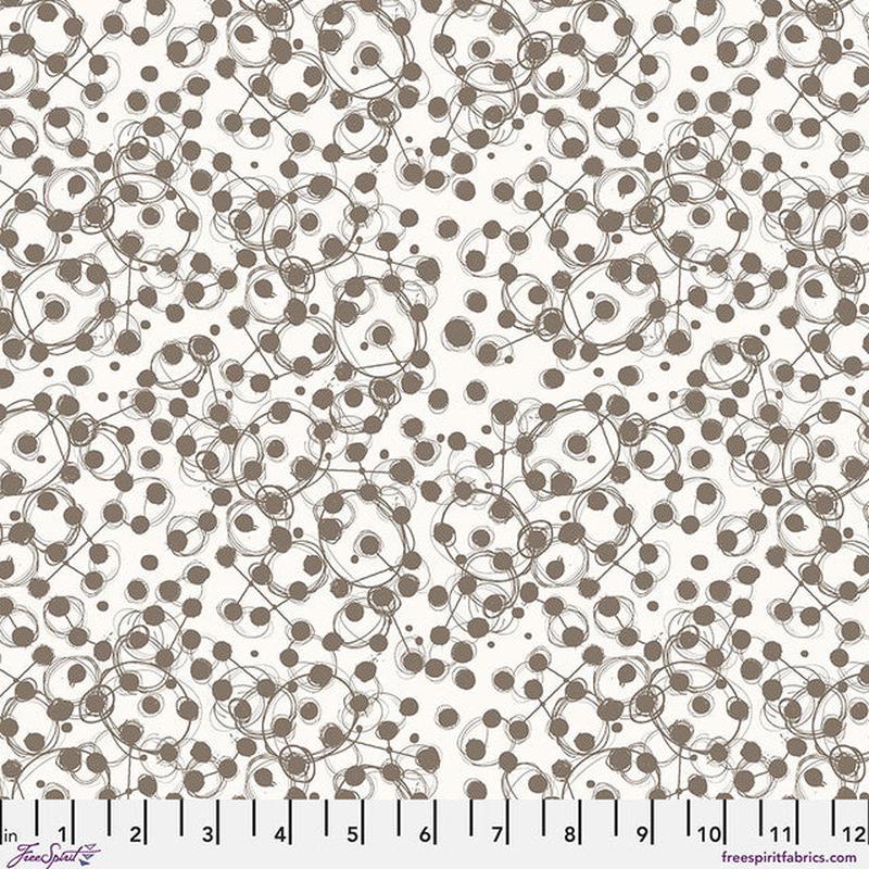 Stamped Atomic Paper Seth Apter Free Spirit Cotton Fabric FS-PWSE049.PAPER