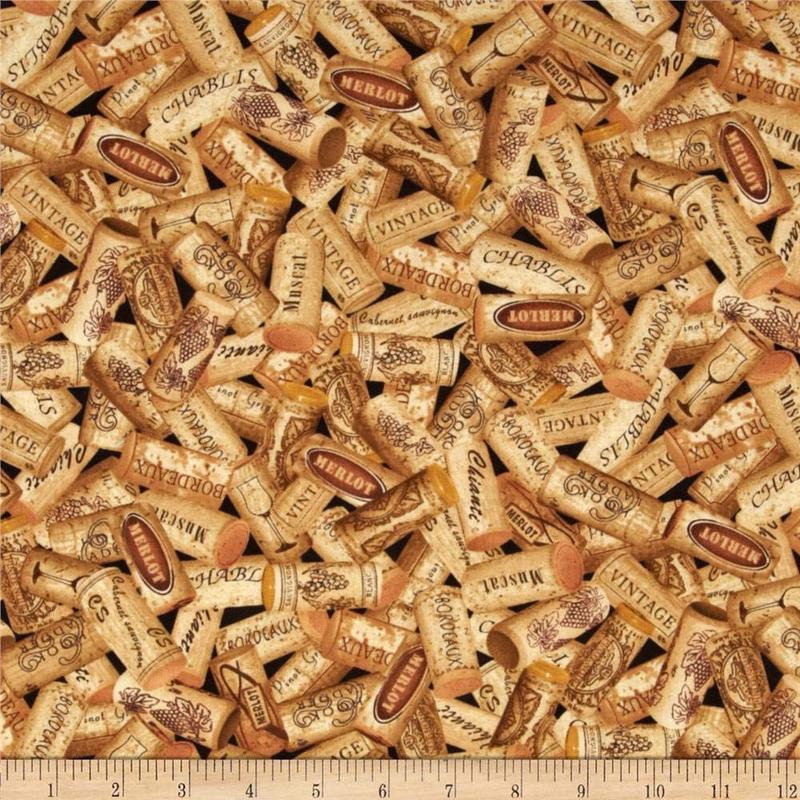 Wine Corks Timeless Treasures Cotton Fabric 1
