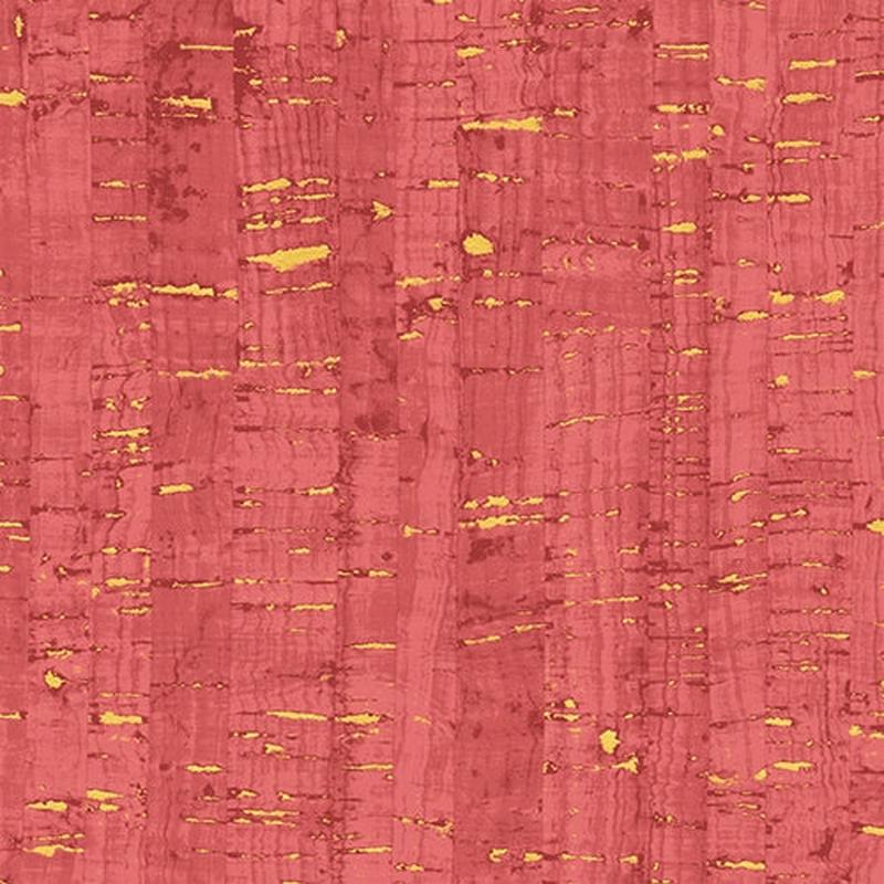 Uncorked Lipstick Red Pink Salmon Gold Metallic Thread Windham Cotton Fabric WF-50107M-19 1