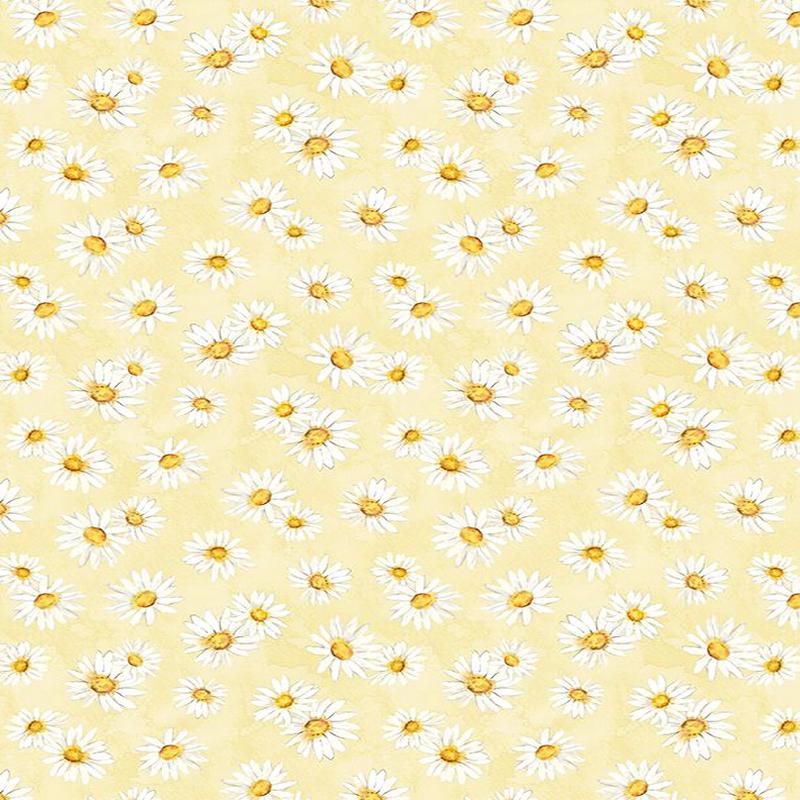 Zest Life Daisy Toss Yellow Cynthia Coulter Wilmington Prints Cotton Fabric WP-3063-19156-515