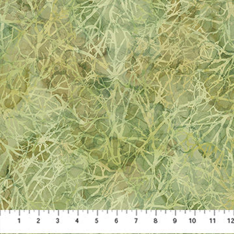 Autumn Breeze Branches Light Green Deborah Edwards and Melanie Samra Cotton Fabric  NC-DP28060-72 1/2