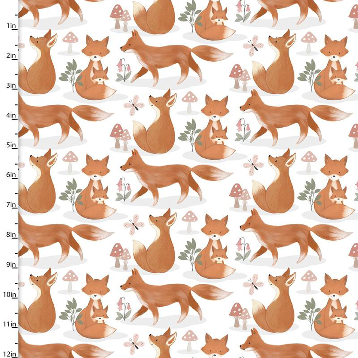 Baby in Bloom Fox Trot White Jo Taylor 3 Wishes Fabric Cotton FLANNEL Fabric