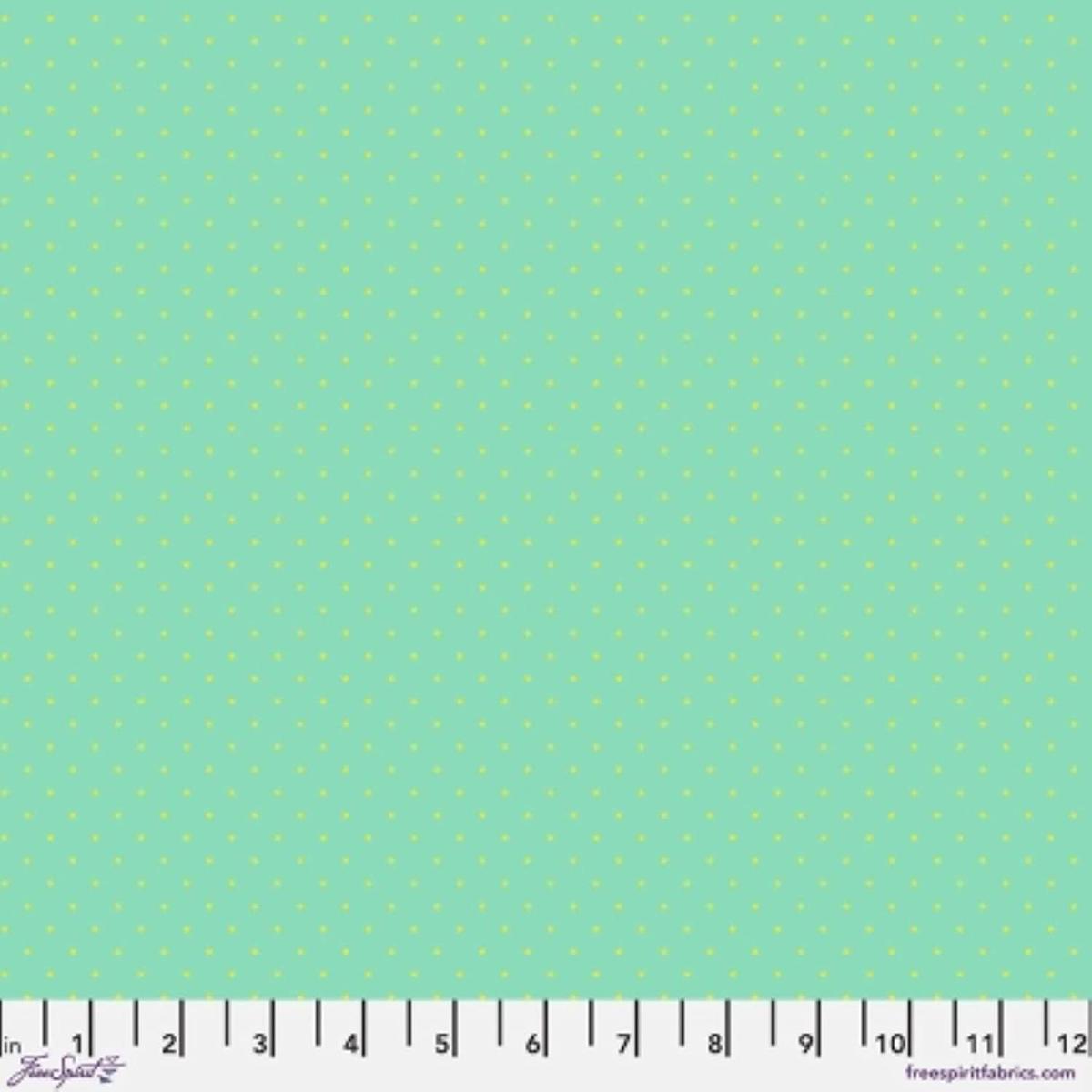 Tiny Dots Peacock green Tula Pink Free Spirit Cotton Fabric 1