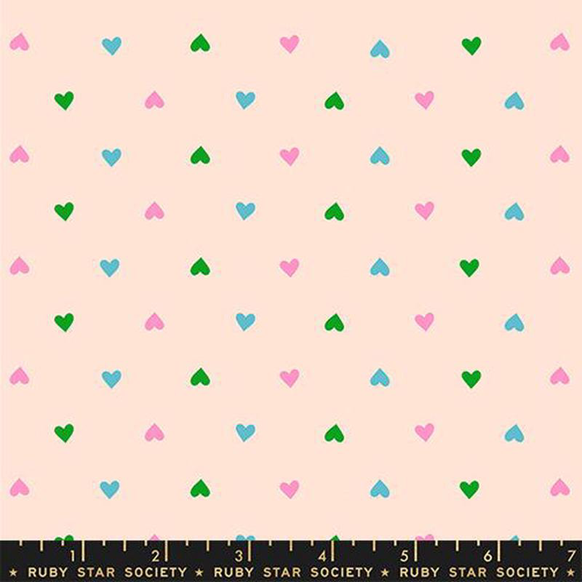 Best Day Ever Hearts Ditsy Blender Peach Cream Melody Miller Ruby Star Society Moda Cotton Fabric MD-RS0091-18