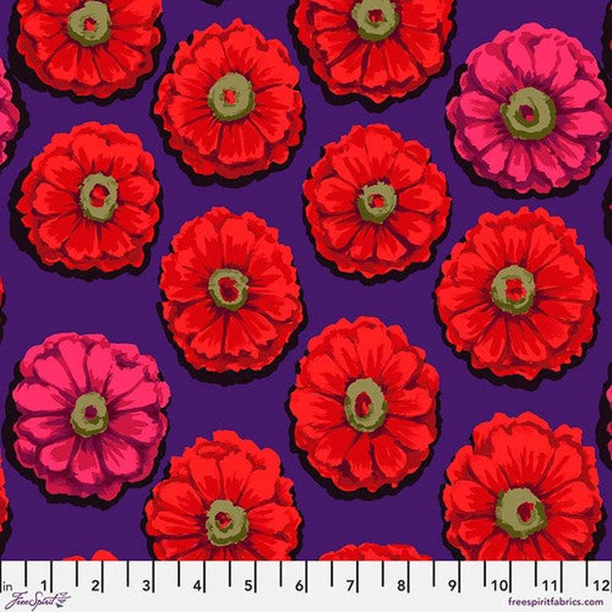 Zinnia Crimson Kaffe 85 038 Fabulous Kaffe Fassett Collective Free Spirit Cotton Fabric PWGP031CRIMSON