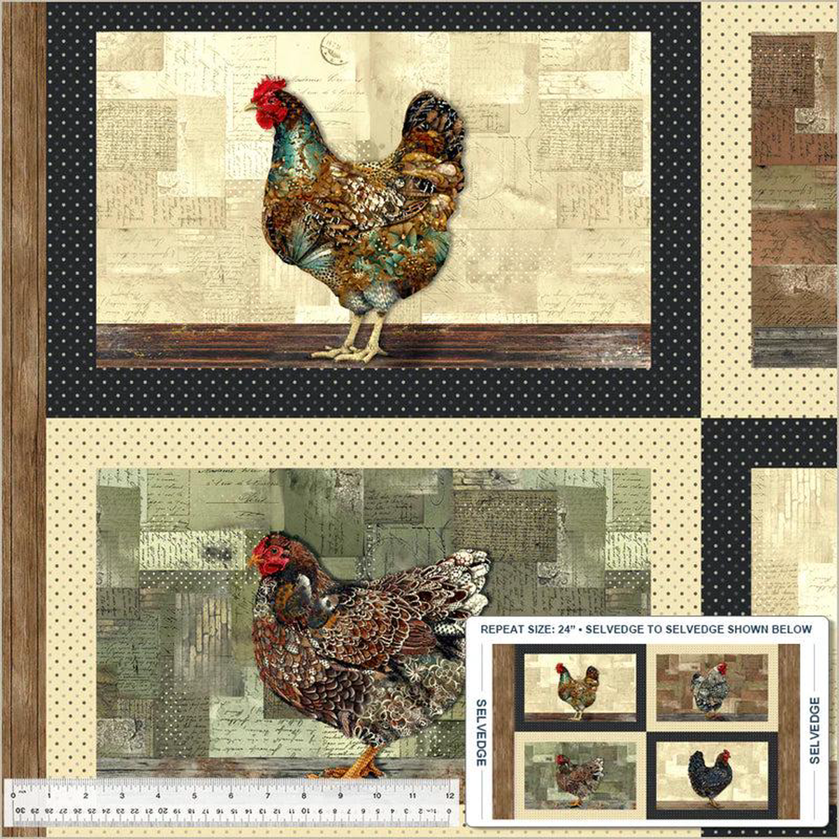 Boho Chick Homestead Panel 248221 Brown Whistler Studios Windham Cotton Fabric WF-54560DP-1