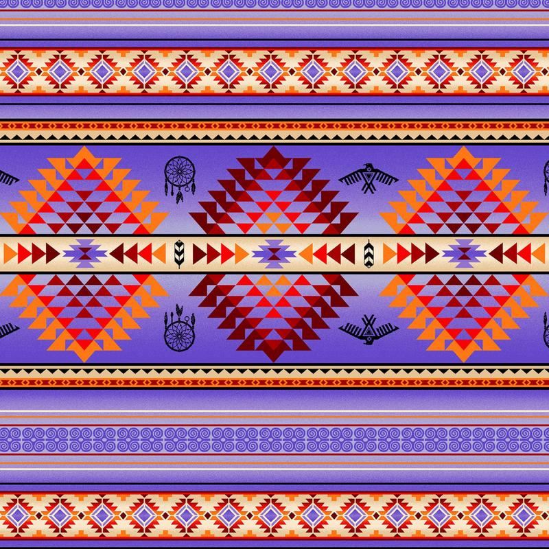 Tucson Diamond Stripe Purple Elizabeth's Studio Cotton Fabric ES-536-Purple 1