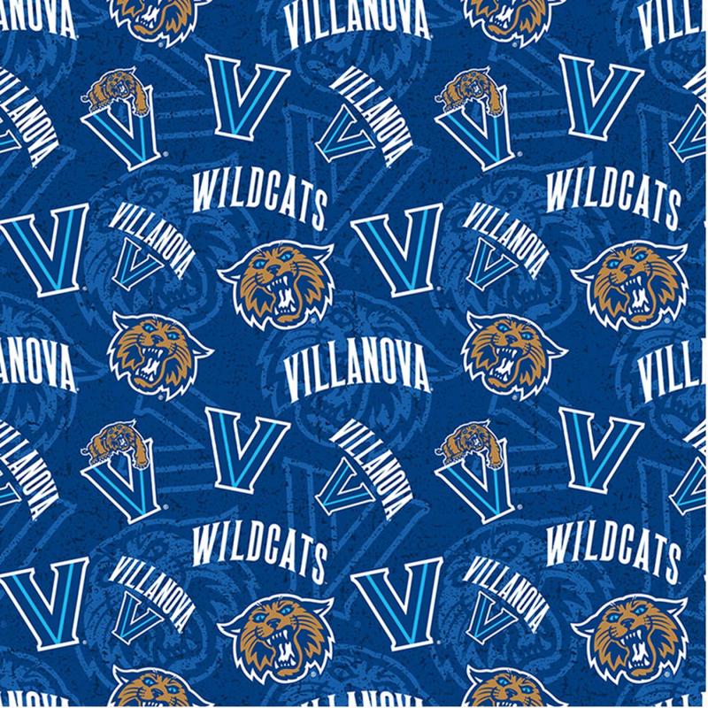 Villanova Wildcats NCAA College Allover Sykel Cotton Fabric VU-1178