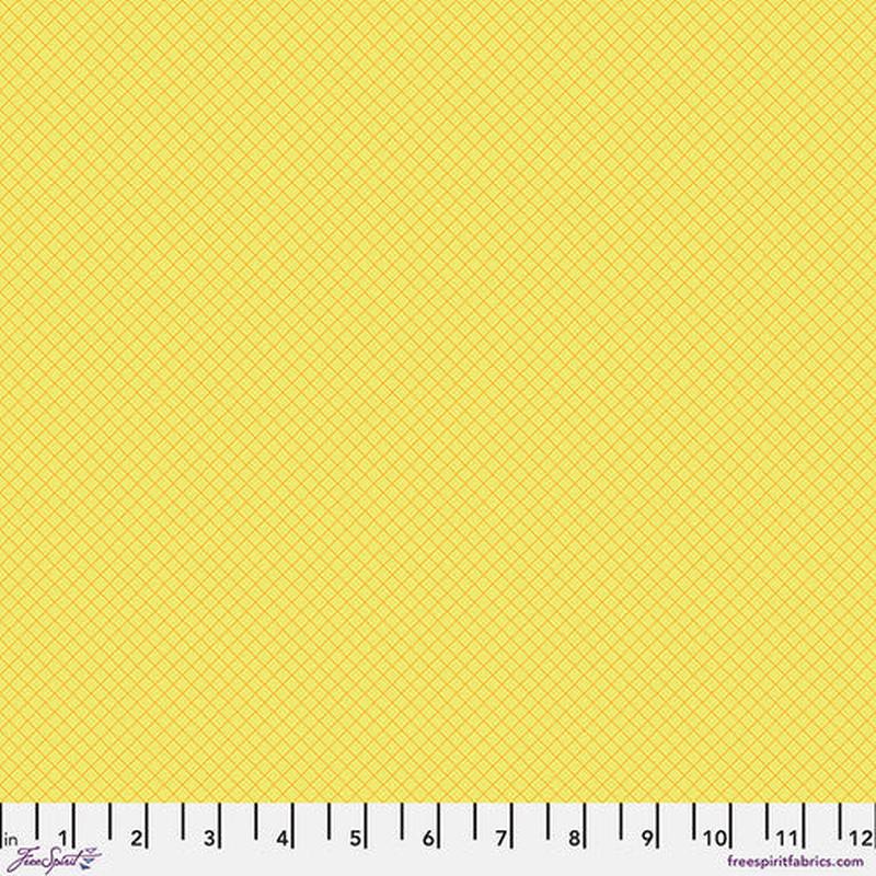 True Colors On the Grid Highlighter Yellow Tula Pink Free Spirit Cotton Fabric FS-PWTP255.HIGHLIGHTER