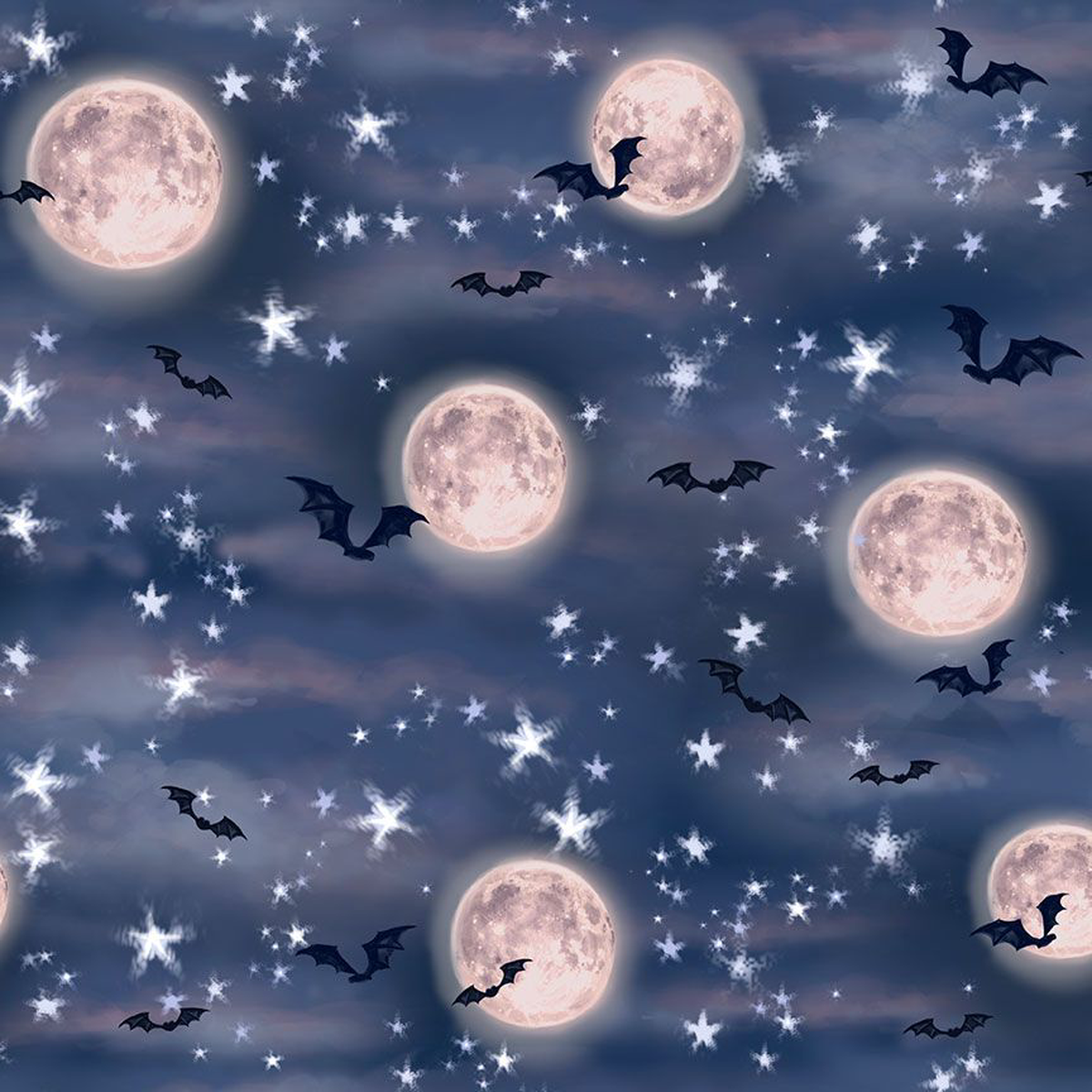 Bewitched Bats in the Night Sky Night Dona Gelsinger Timeless Treasures Cotton Fabric TT-Dona-CD3232-Night