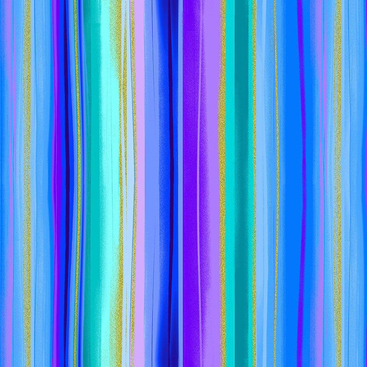 Bijoux Metallic Stripes Multi Chong-A-Hwang Timeless Treasures Cotton Fabric