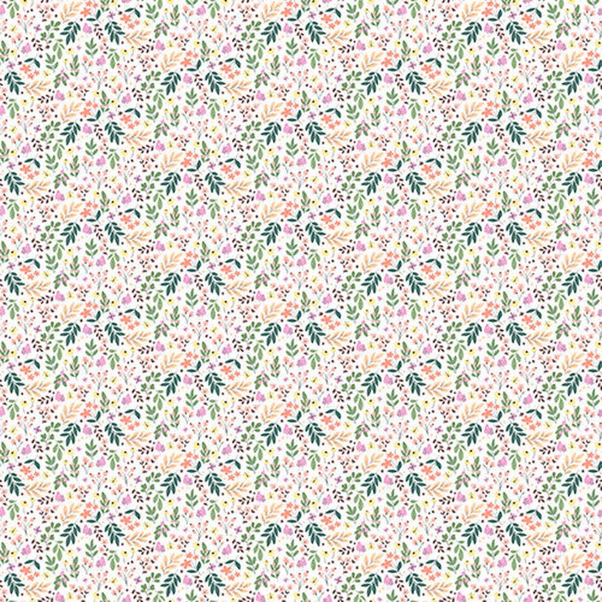 Woodland Wander Pink Tumbling Foliage Pink Jo Taylor 3 Wishes Cotton Fabric 1/2