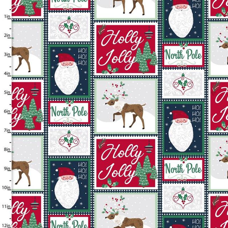 Believe Patch Holly Jolly Multi Beth Albert 3 Wishes Cotton Fabric