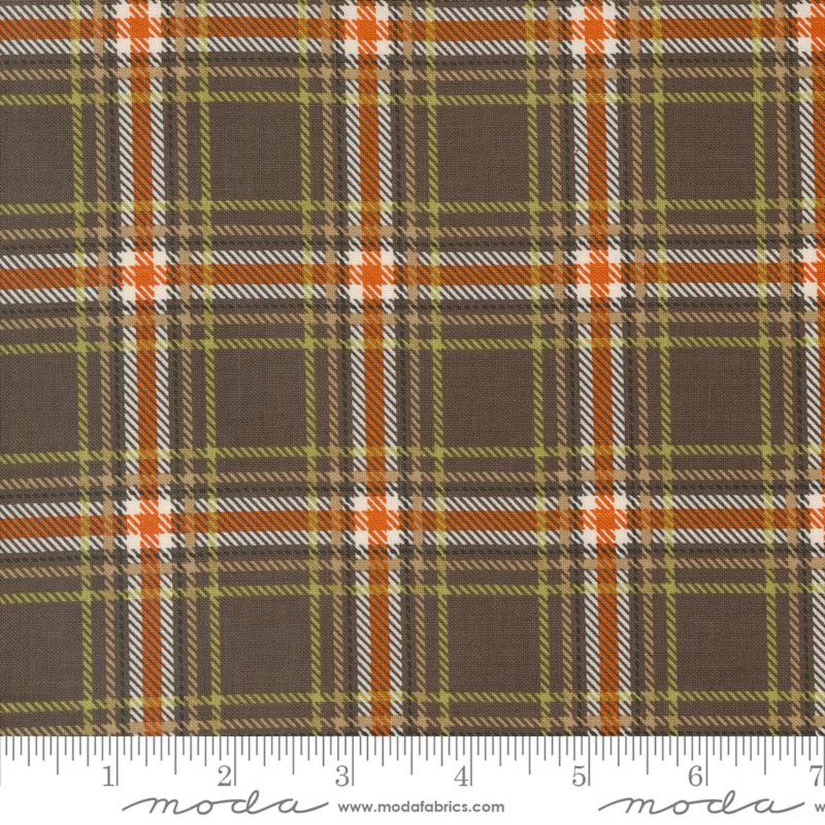 The Great Outdoors Cozy Plaid Checks Bark Brown Stacy Iest Hsu Moda Cotton Fabric 1/2