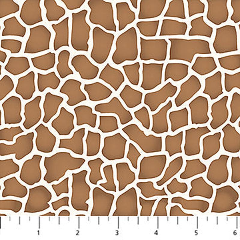 Wild One Giraffe Rust Brown Deborah Edwards Northcott Studio Cotton Fabric