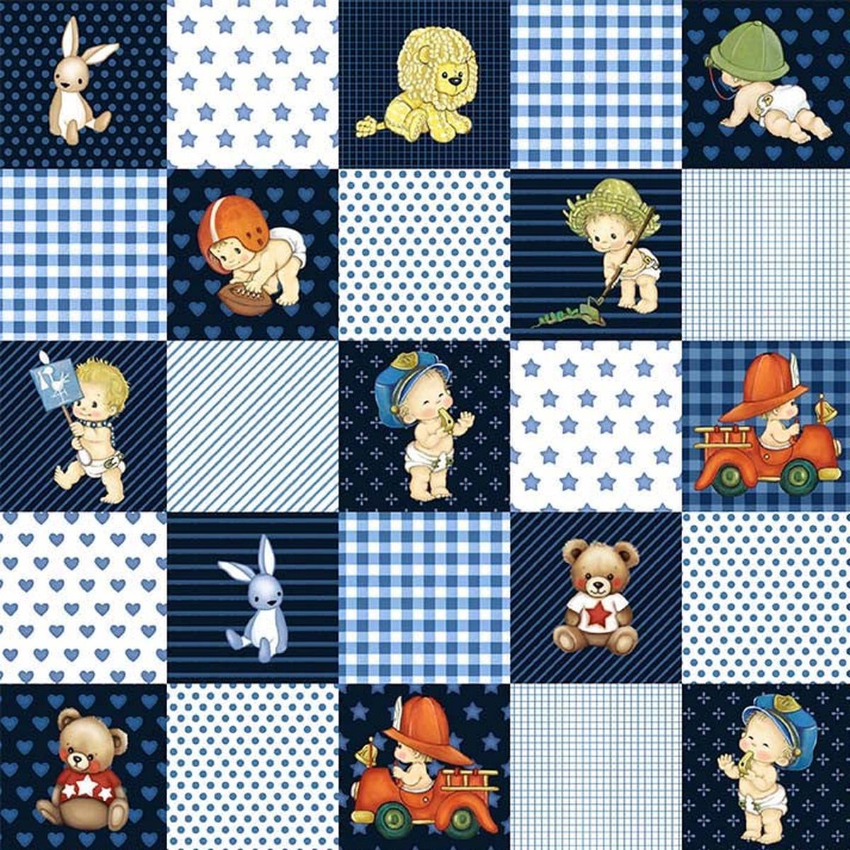 Americana Baby Patchwork Indigo Blue Michael Miller Cotton Fabric MM-DCX12179-INDI-D