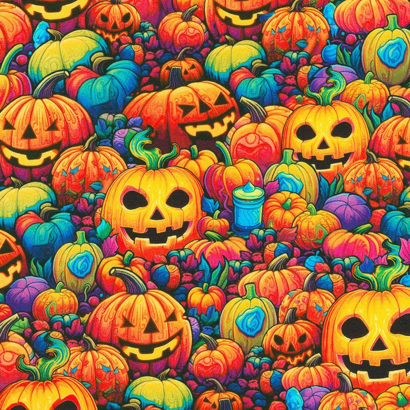 Bright Frights Pumpkin Orange Catriona Crehan Robert Kaufman Cotton Fabric RK-RCCD-23086-148 1/2