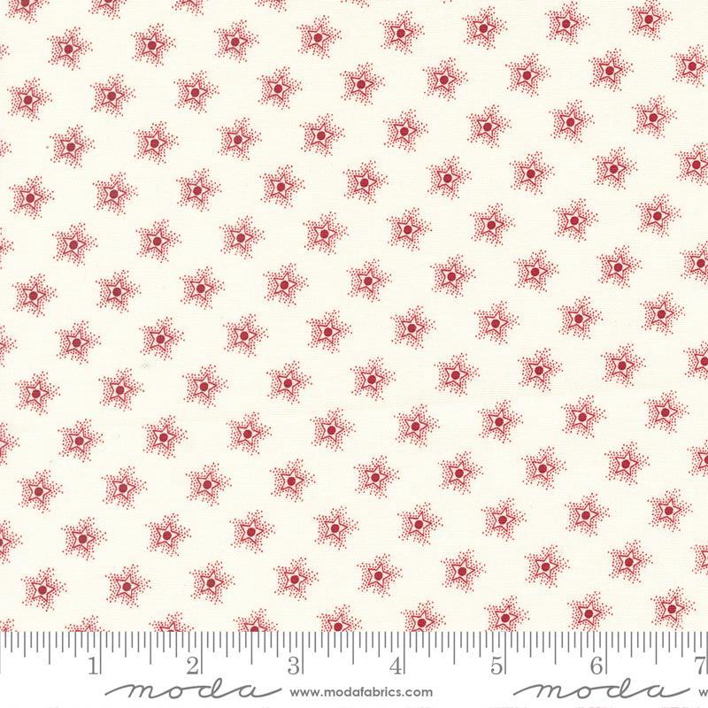 American Gatherings II Star Sparkling Dove Heart Cream Primitive Gatherings Moda Cotton Fabric 1/2