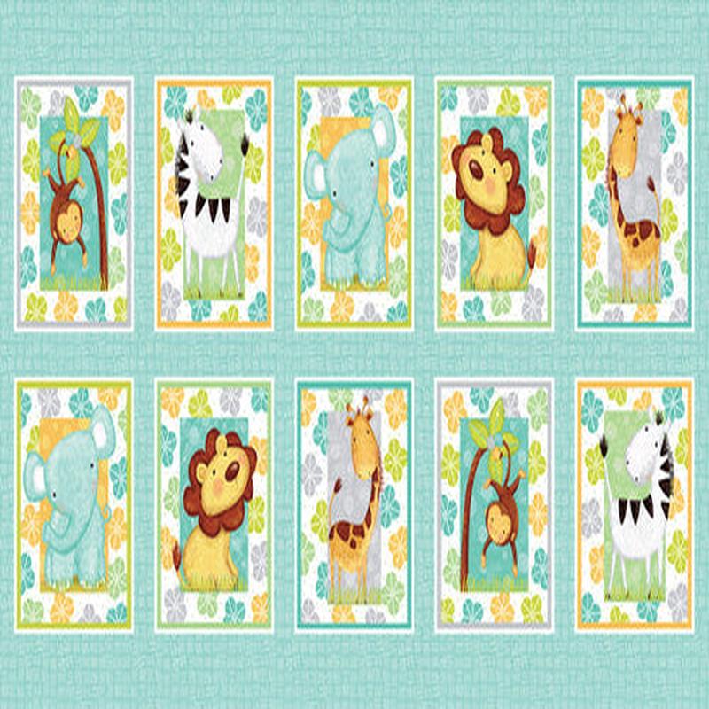 Sweet Safari Baby Animals Block Panel 24
