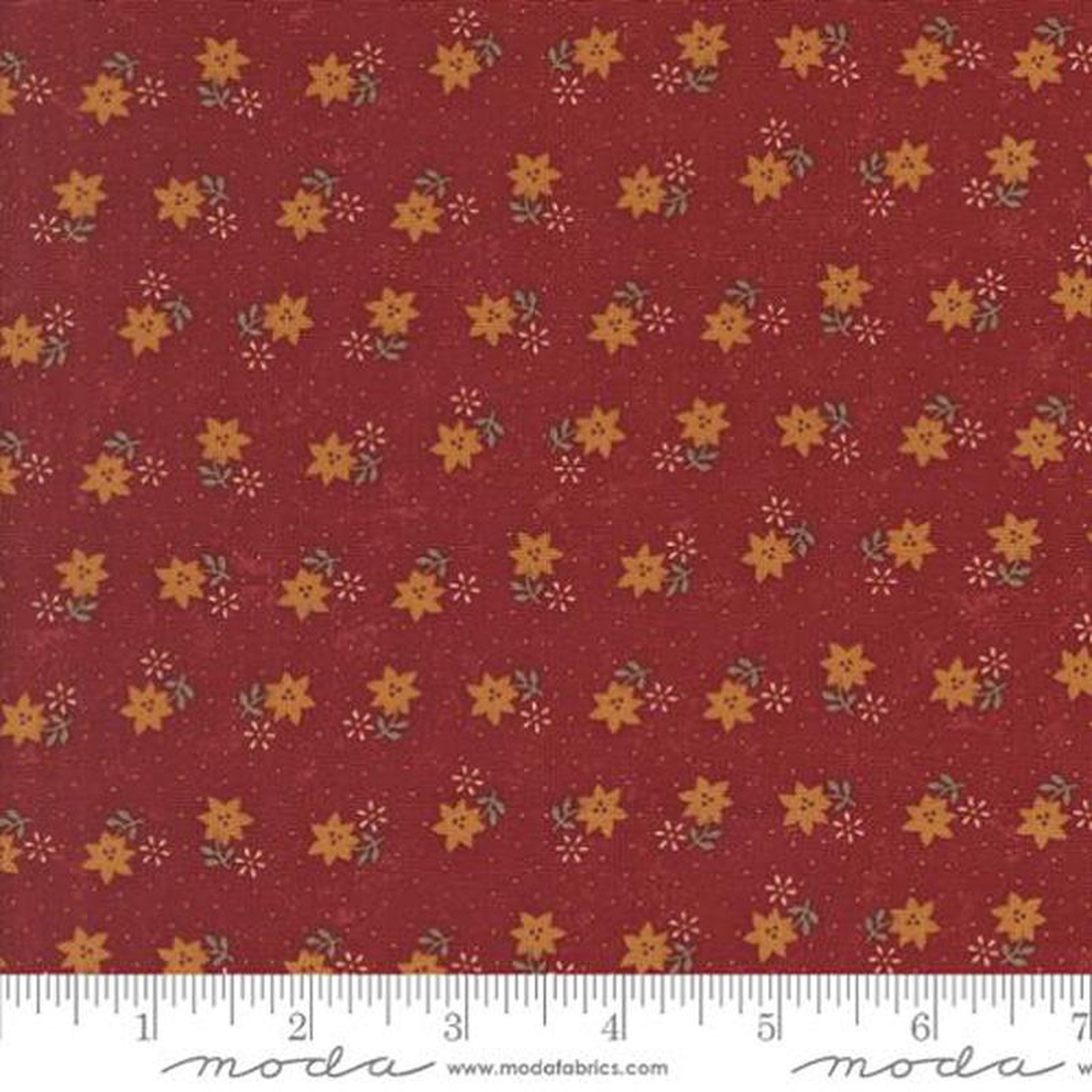 A Vintage Christmas Cactus Florals Red Kansas Troubles Quilters Moda Cotton Fabric MD-9782-13