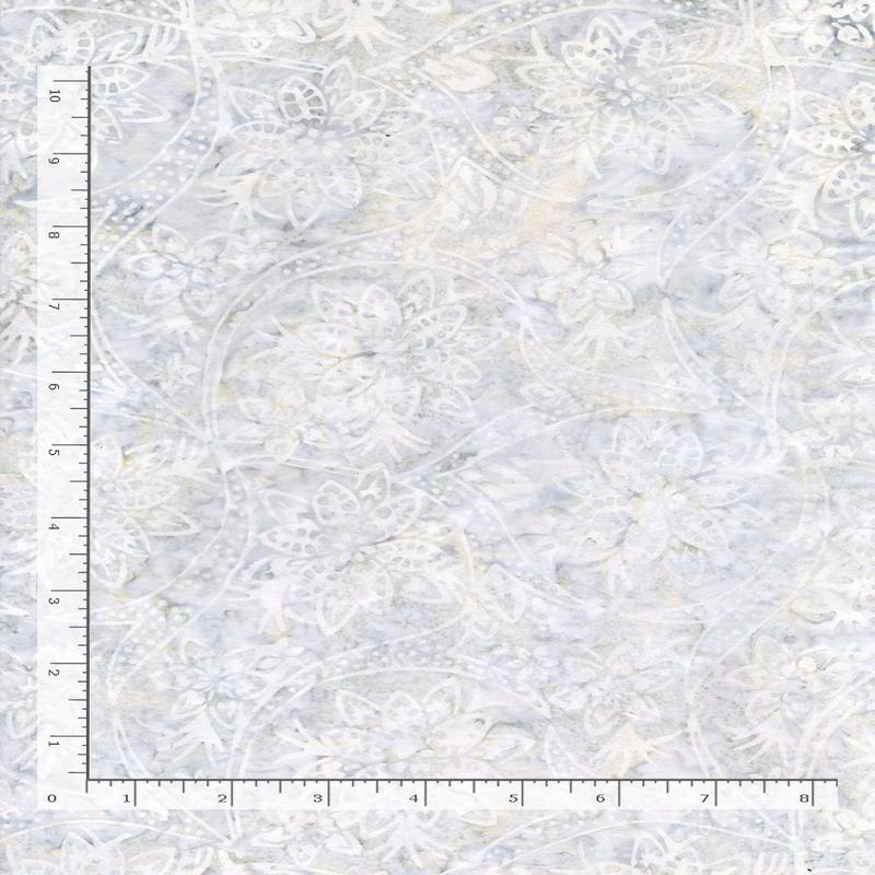 Tonga Tradition Batiks Holiday Tonal Floral Mist Blue Grey Timeless Treasures Cotton Batik Fabric TT-TONGA-B6875-MIST