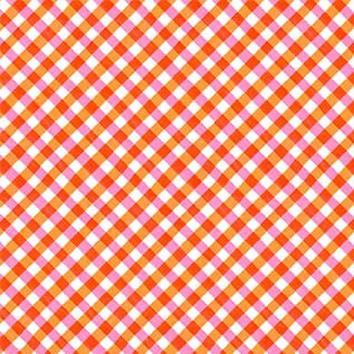Autumn Breeze Gingham Coral Katherine Herrell Michael Miller Cotton Fabric MM-DDC12316-CORA-D