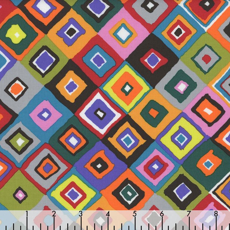 Square Dance Multi February 2024 Kaffe Fassett Collective Free Spirit Cotton Fabric FS-PWGP203.Multi 1/2