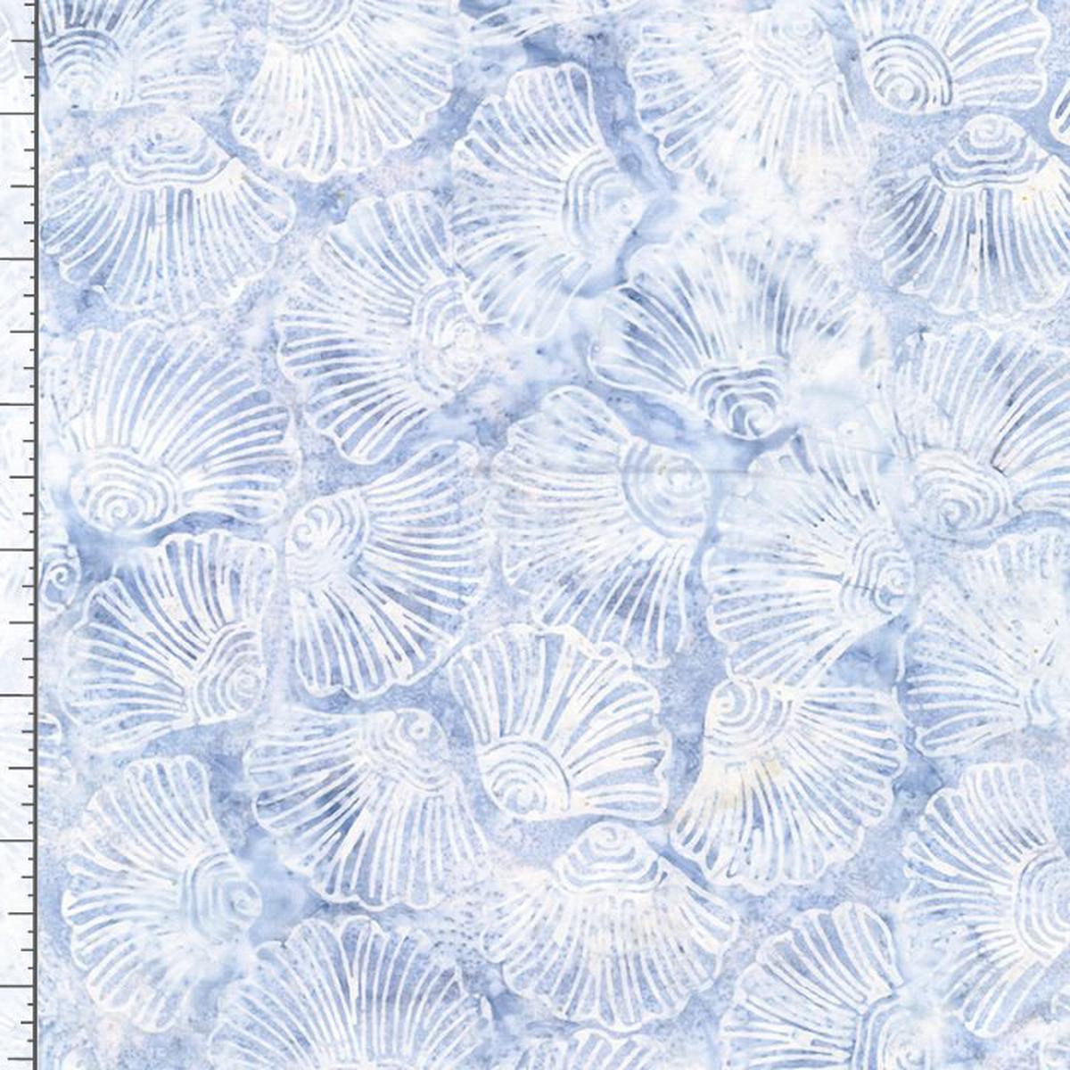 Tonga Batiks Shell Like Petals Ra Blue Timeless Treasures Cotton Batik Fabric TT-TONGA-B1063-RAIN 1