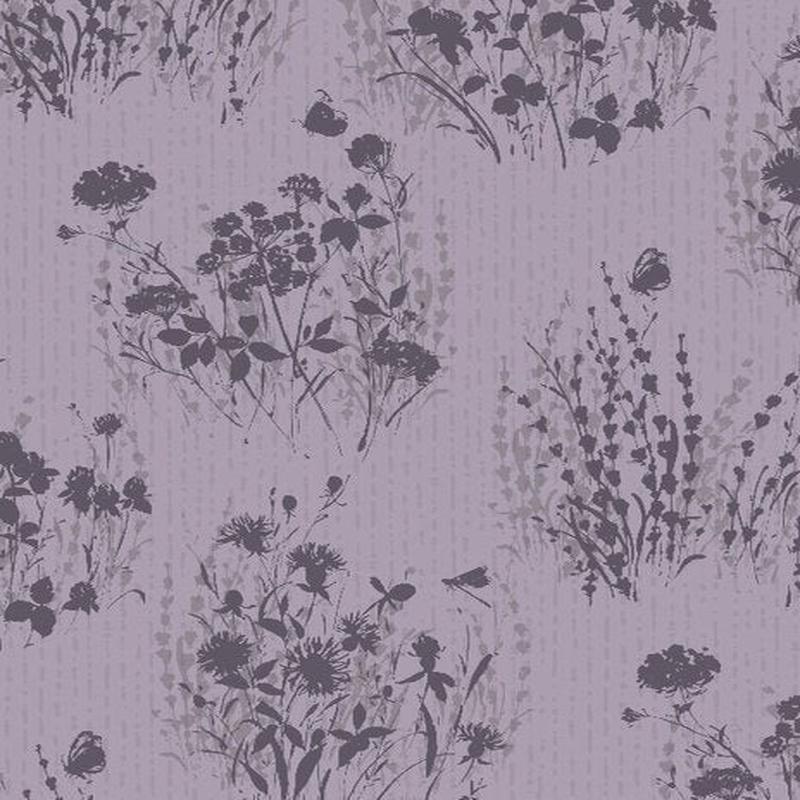 Au Naturel Floral Silhouettes Purple Lisa Audit Wilmington Prints Cotton Fabric WP-3041-17819-606 1