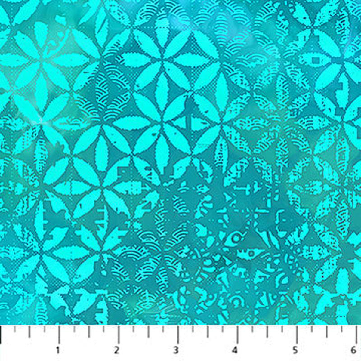 Boho Blooms Petal Grid Turquoise Deborah Edwards Northcott Cotton Fabric NC-DP27784-64