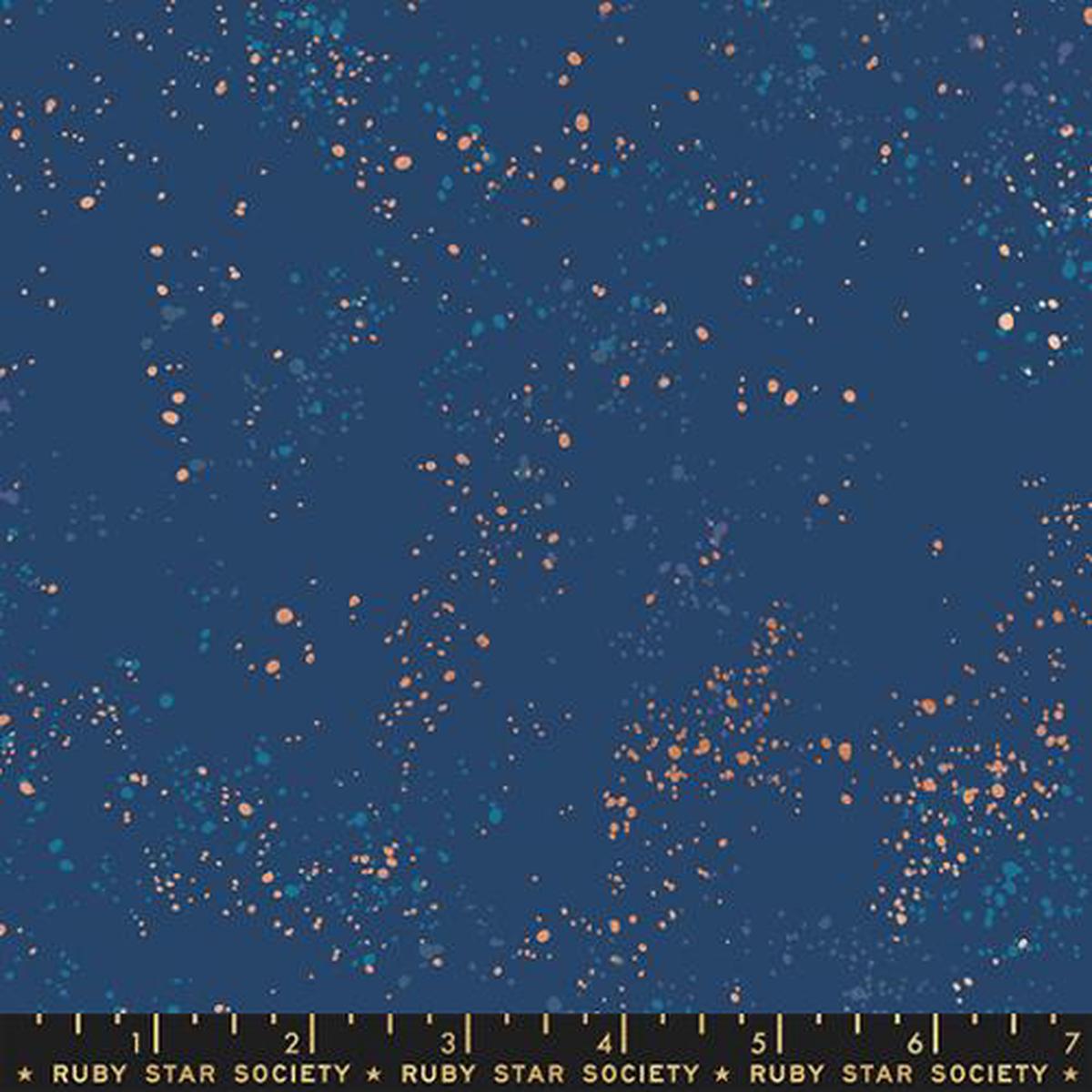Speckled Metallic Bluebell New Gold Ruby Star Society Moda Cotton Fabric MD RS5027-109M