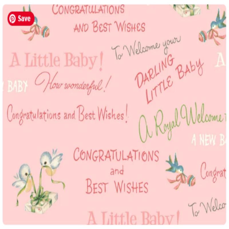 Welcome Baby Pink Washington Street Studio P& B Textiles Cotton Fabric 1/2