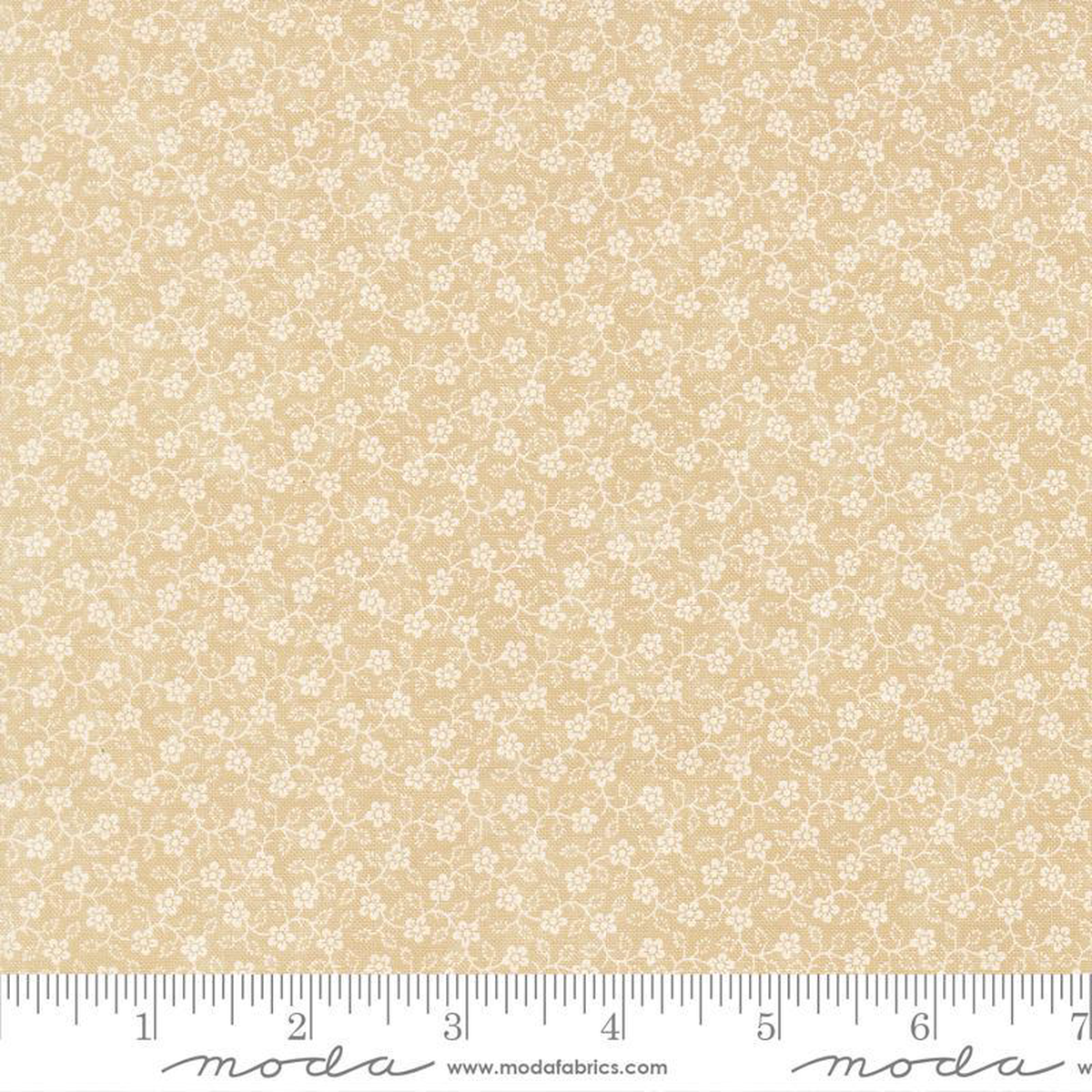 Bluebirds Nest Flowering Vine Small Floral Tan Tonal Kansas Troubles Quilters Moda Cotton Fabric MD-9806-11