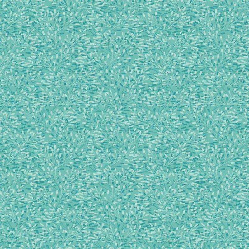 Whimsy Leaves Teal Jo Taylor Wilmington Prints Cotton Fabric WP-3045-75509-747 1/2