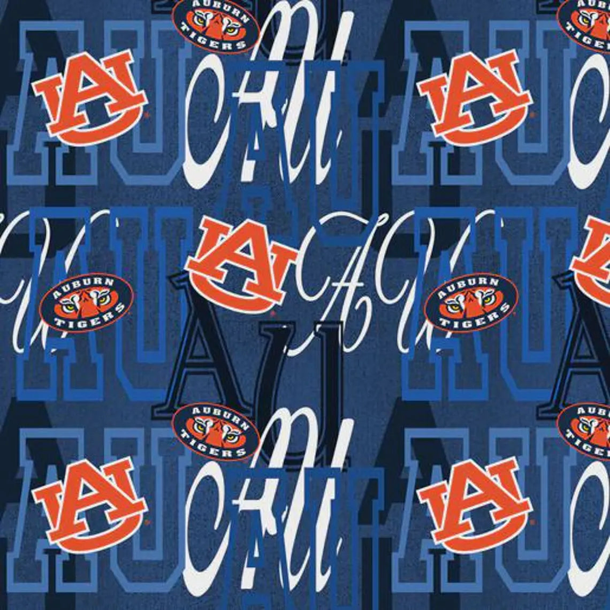 Auburn Tigers NCAA College Letters Sykel Cotton Fabric AU-1372