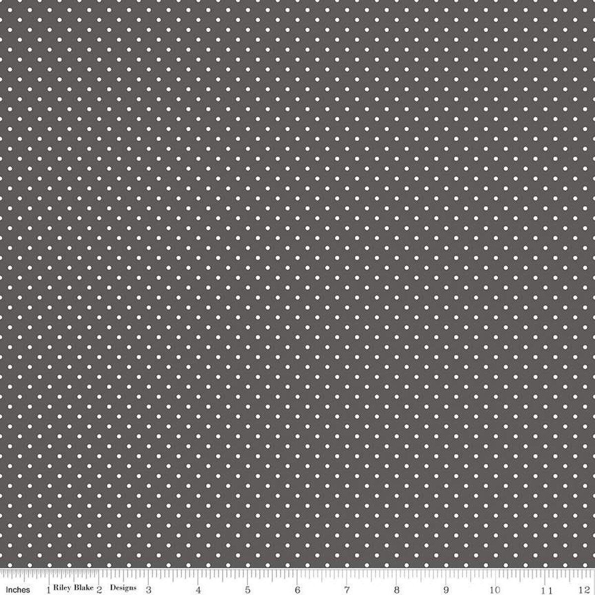 Swiss Dots White Shadow Dark Gray The RBD Designers Riley Blake Designs Cotton Fabric RB-C670-SHADOW