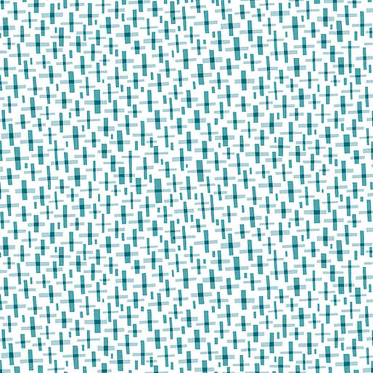 Blooming Color Isla Cross Allover Medium Turquoise Blue Wolff Paper Benartex Cotton Fabric
