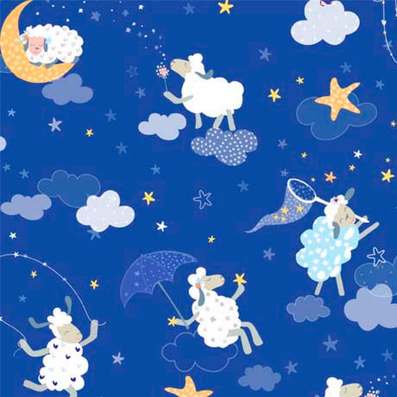 Sweet Sheeps Sheep Sky Blue Turnowsky Quilting Treasures Fabrics Cotton Fabric 1